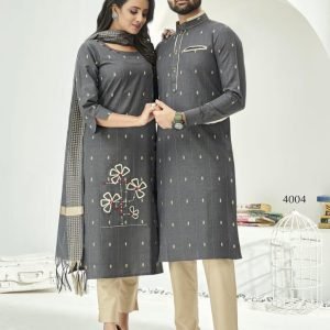 Pure Cotton Couple Combo Kurta and Kurti Set